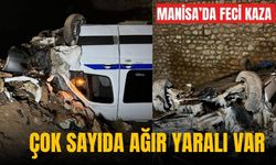 Manisa'da feci kaza | İşçi servisi şarampole düştü