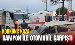 Demirci'de feci kaza | Otomobil ile kamyon çarpıştı