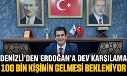 Denizli'de Cumhurbaşkanı Erdoğan'a büyük karşılama