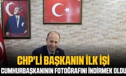 CHP'li başkanın ilk işi Cumhurbaşkanı'nın fotoğrafını indirmek oldu