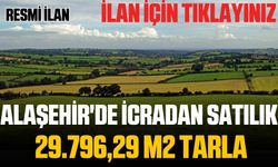 Alaşehir'de icradan satılık 29.796,29 m2 tarla