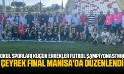 Okul sporları küçük erkekler futbol şampiyonasının çeyrek finalleri Manisa'da düzenlendi