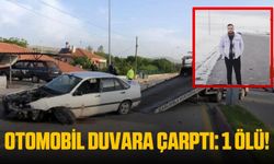 Duvara çarpan otomobil sürücüsü hayatını kaybetti!