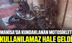 Manisa'da motosiklet kundaklandı!