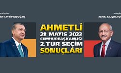 Ahmetli 2. Tur Cumhurbaşkanlığı Seçim Sonuçları 28 Mayıs 2023
