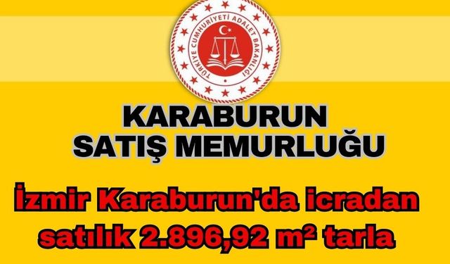 İzmir Karaburun'da icradan satılık 2.896,92 m² tarla