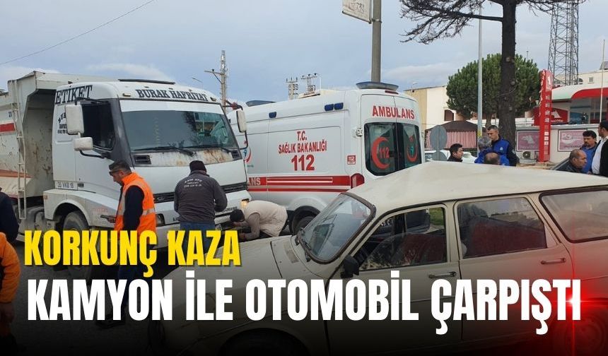 Demirci'de feci kaza | Otomobil ile kamyon çarpıştı