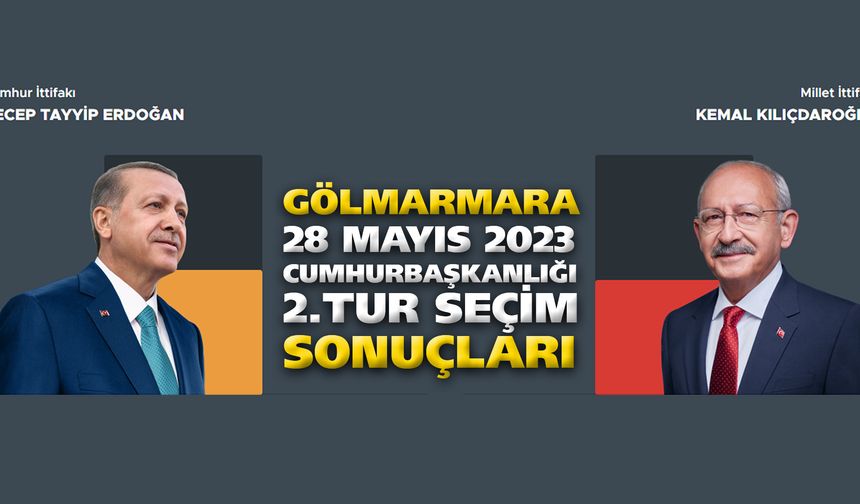 Gölmarmara 2. Tur Cumhurbaşkanlığı Seçim Sonuçları 28 Mayıs 2023