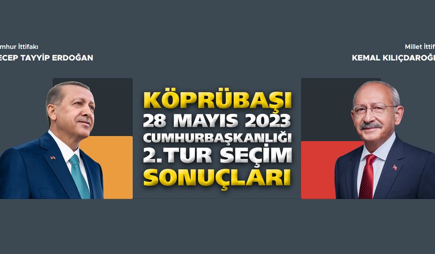 Köprübaşı 2. Tur Cumhurbaşkanlığı Seçim Sonuçları 28 Mayıs 2023