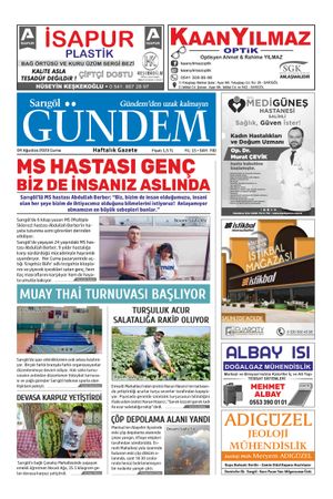 04.08.2023 Sarıgöl Gündem Gazetesi Manşeti