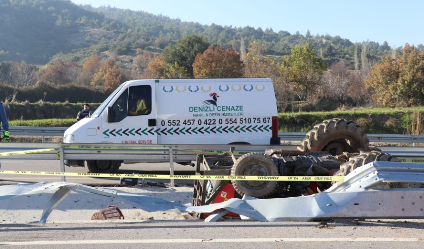 Denizli'de Traktör Kazası Sürücü Hayatını Kaybetti (1)